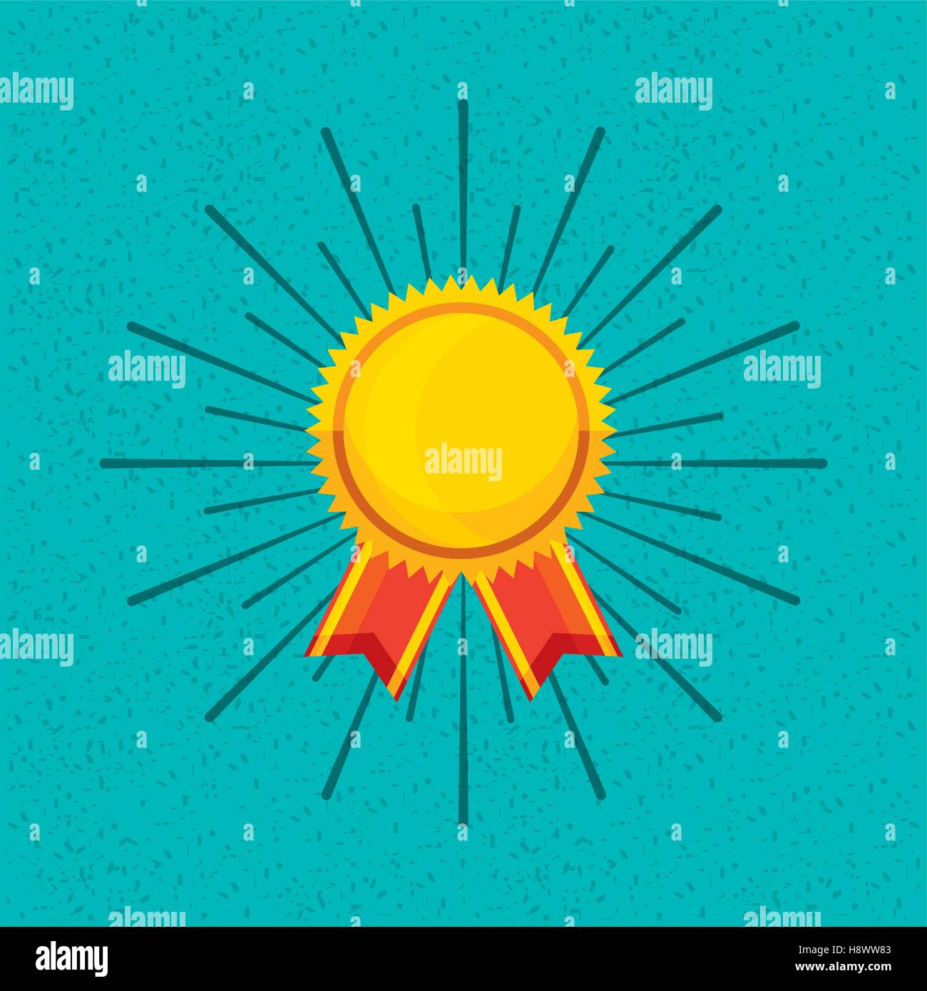 winner gold medal icon over blue background. colorful design. vector ...