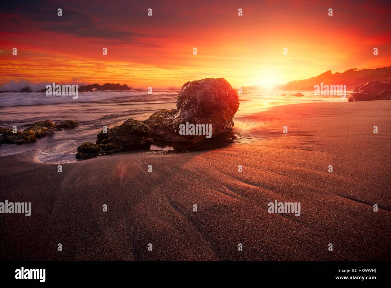 Sunset on the beach of Bois Blanc between SaintLeu and the Etang Salé