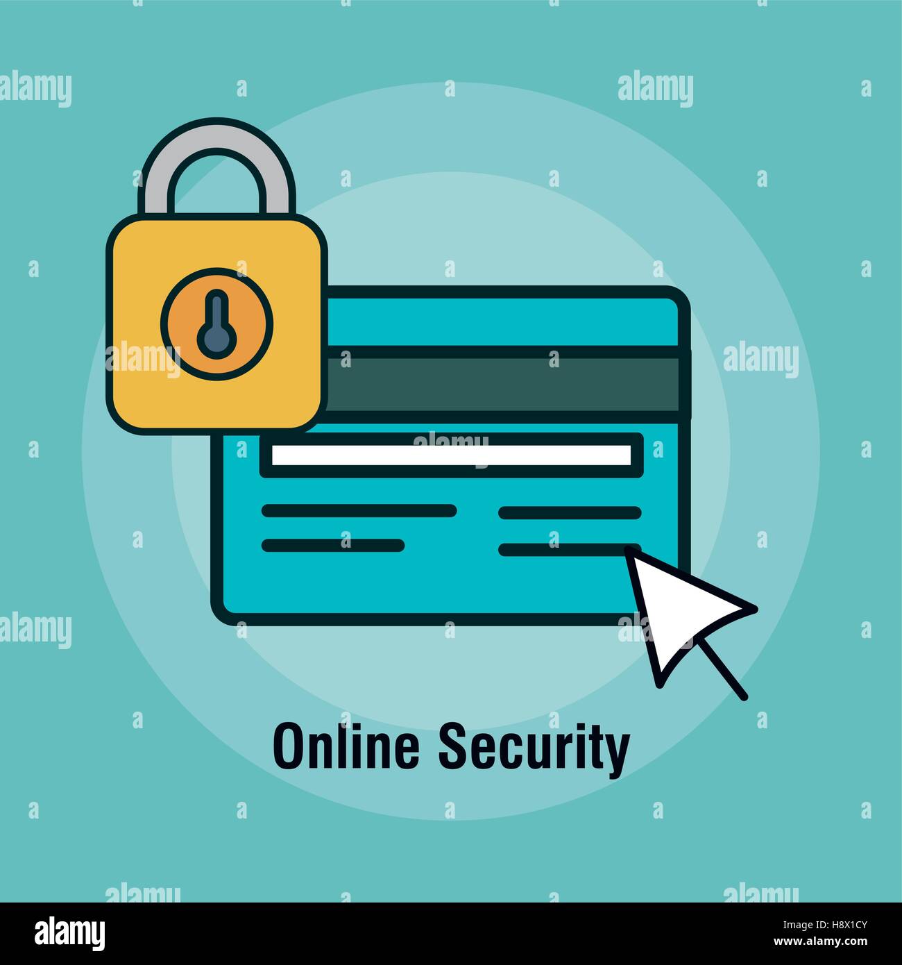 online security flat icons vector illustration design Stock Vector ...