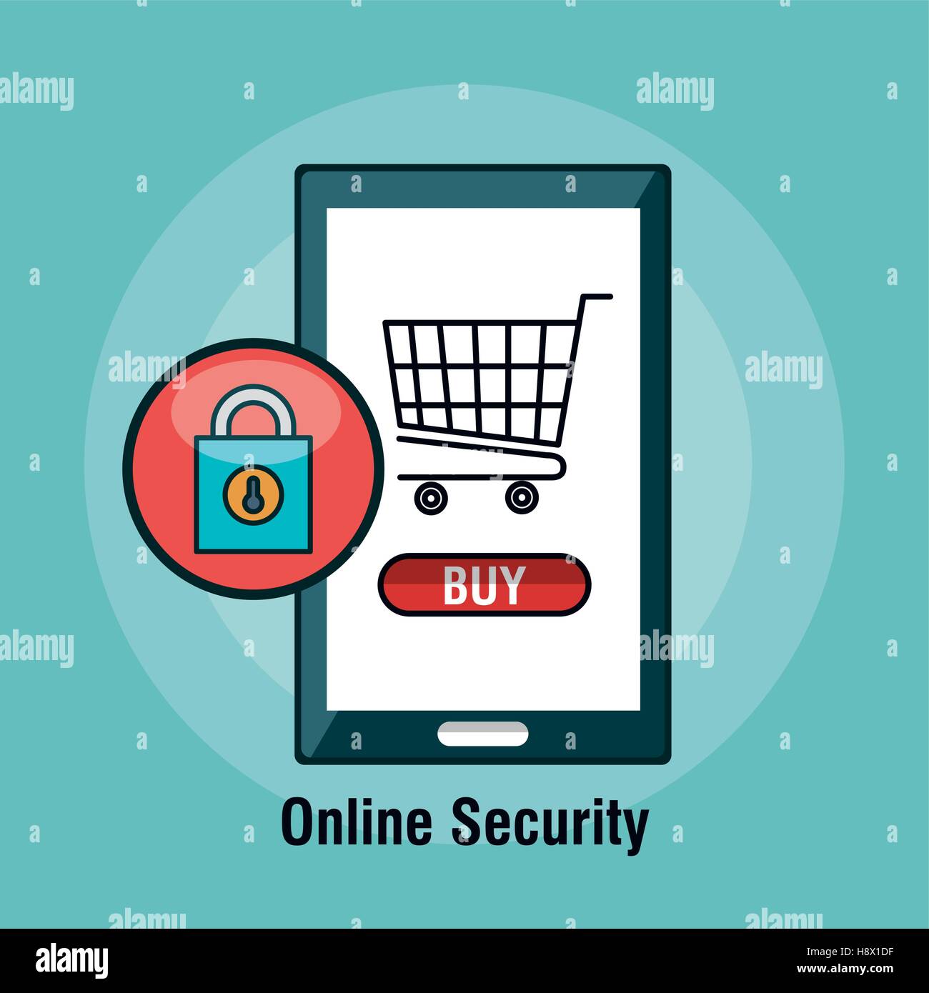 online security flat icons vector illustration design Stock Vector ...