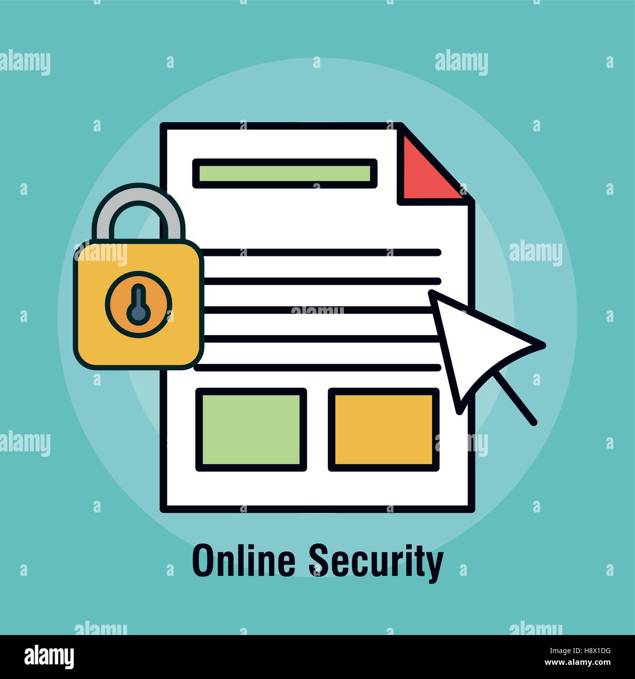 online security flat icons vector illustration design Stock Vector ...