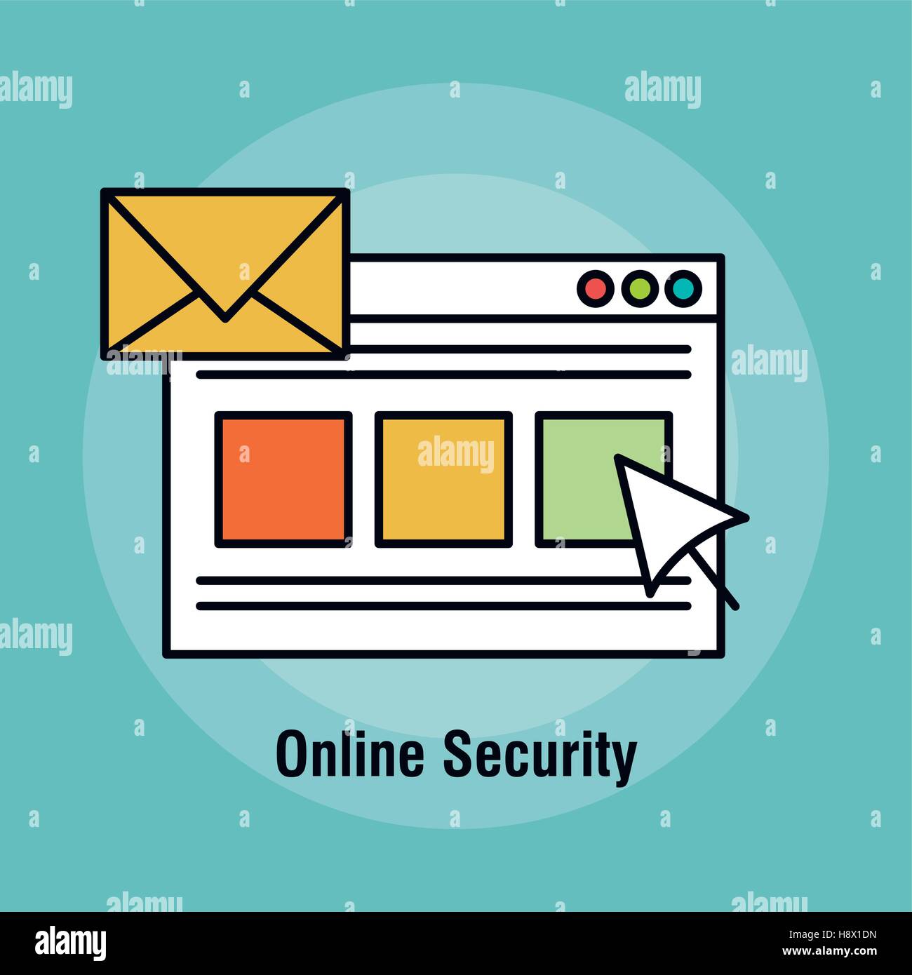online security flat icons vector illustration design Stock Vector ...