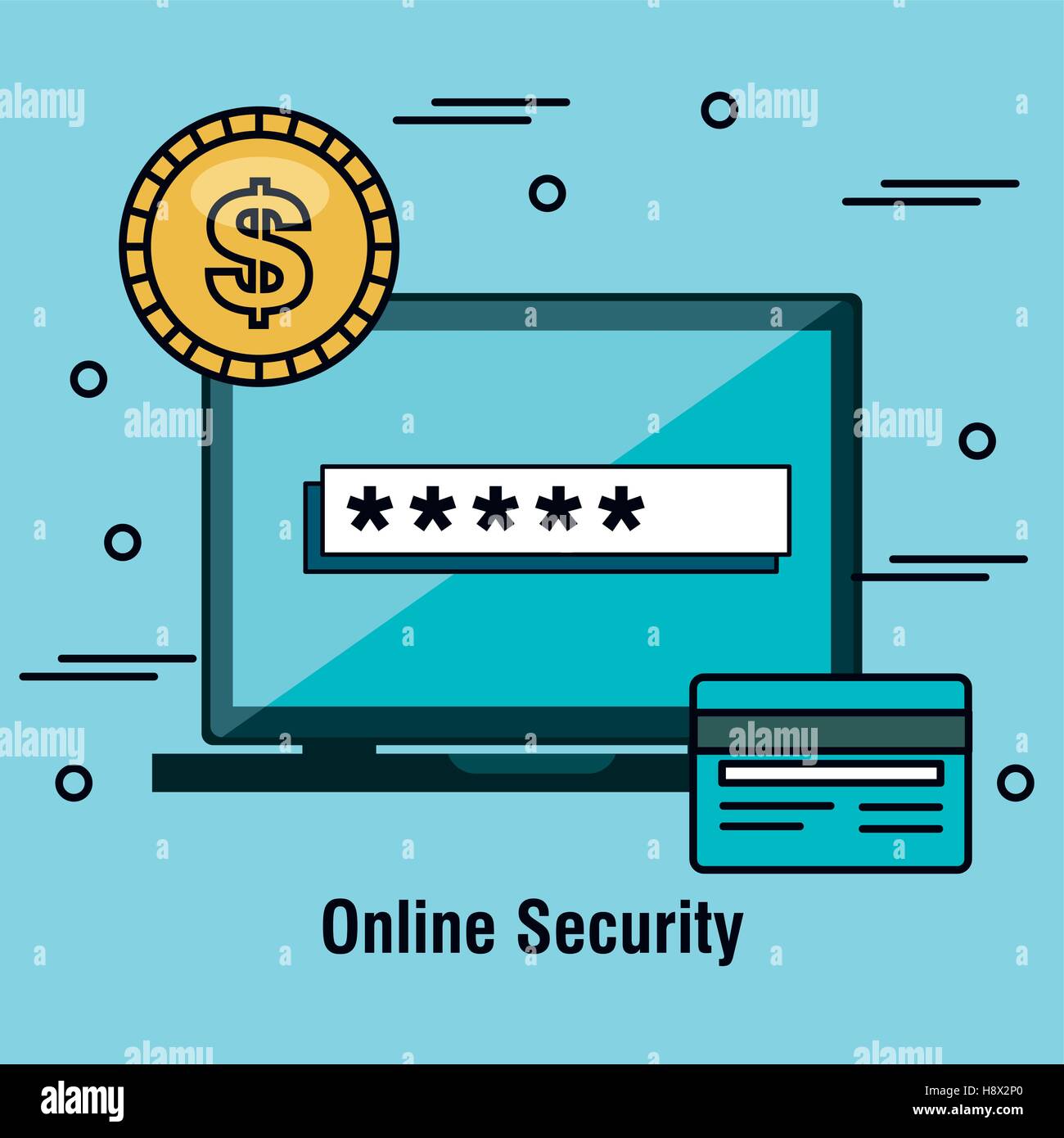 online security flat icons vector illustration design Stock Vector ...