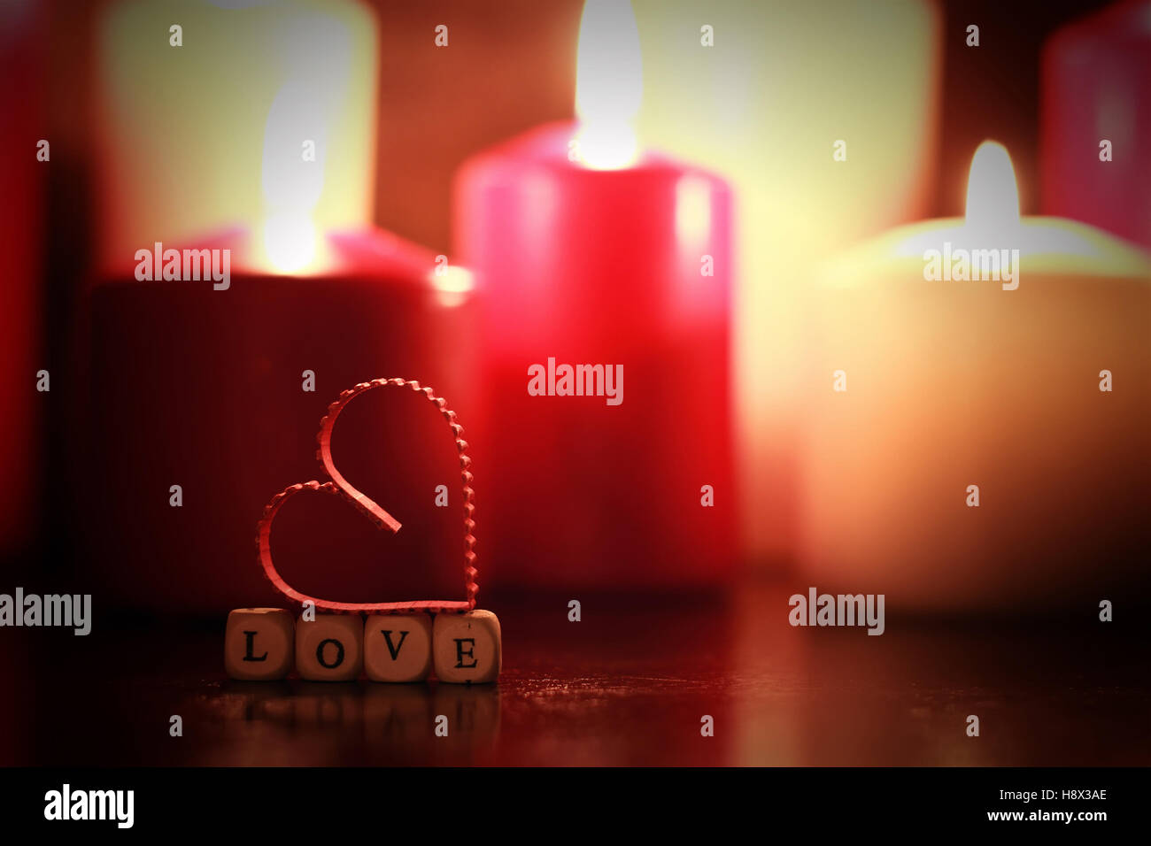 love shape candle Stock Photo Alamy