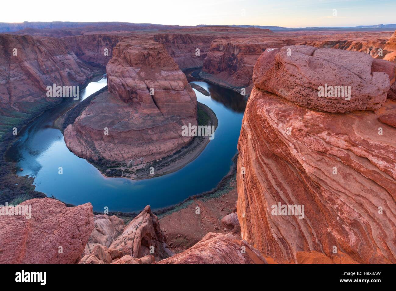 Horseshoe Bend, Colorado river, Lake Powell, Page, Arizona, Usa, America Stock Photo