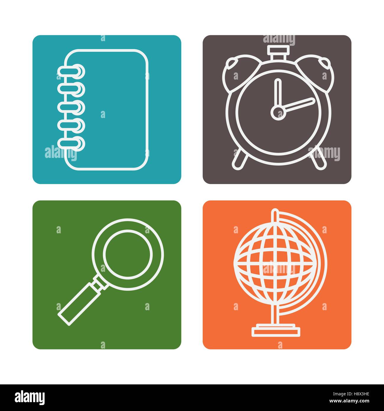 education set flat icons vector illustration design Stock Vector Image ...