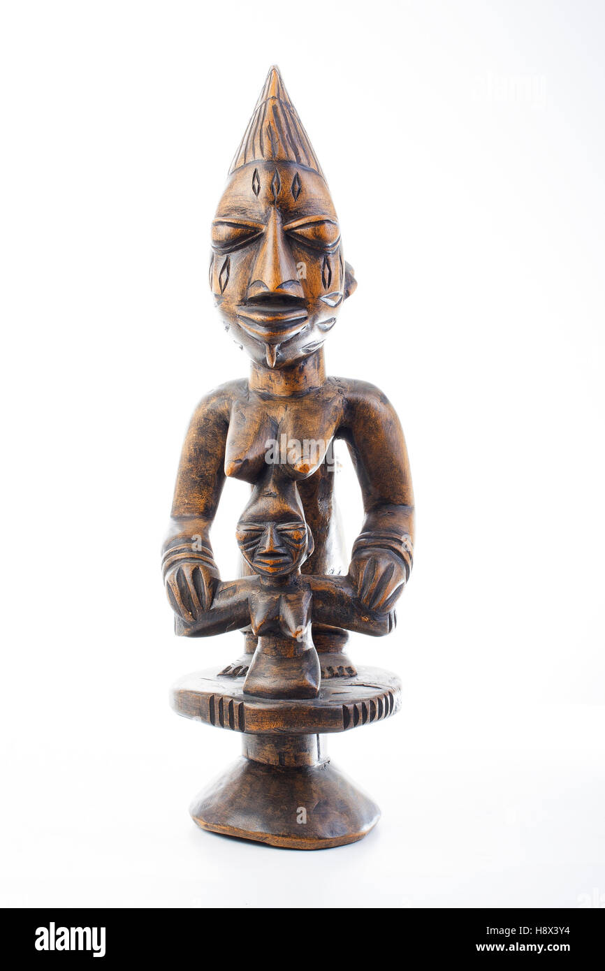 Antique wood wooden statue fertility totem native indigoneous. Hand