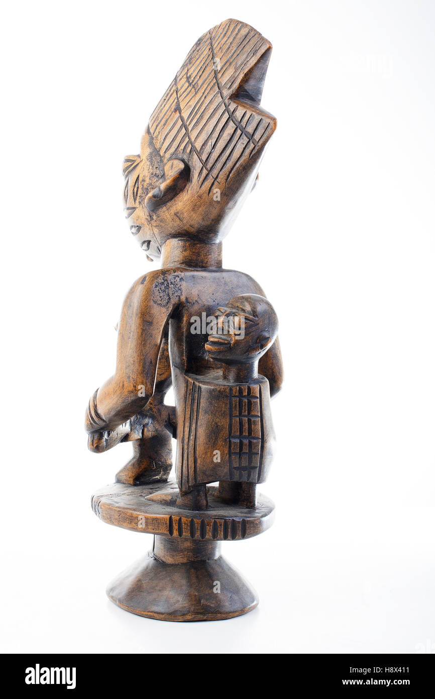 Antique wood wooden statue fertility totem native indigoneous. Hand