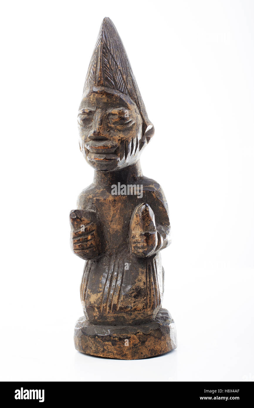 Antique wood wooden statue fertility totem native indigoneous. Hand