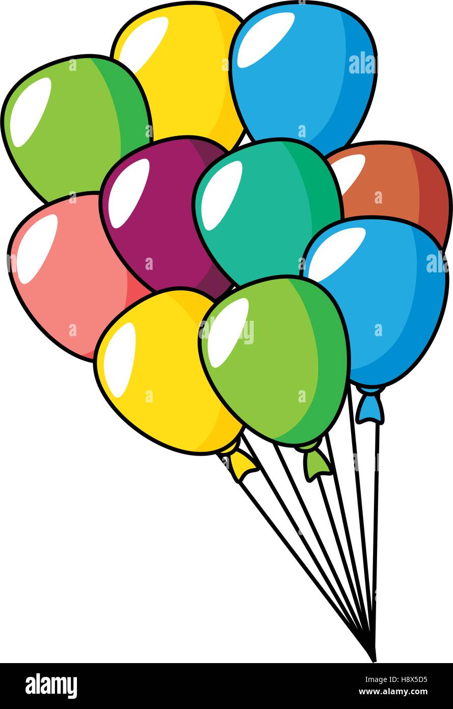 balloons air party isolated icon vector illustration design Stock ...