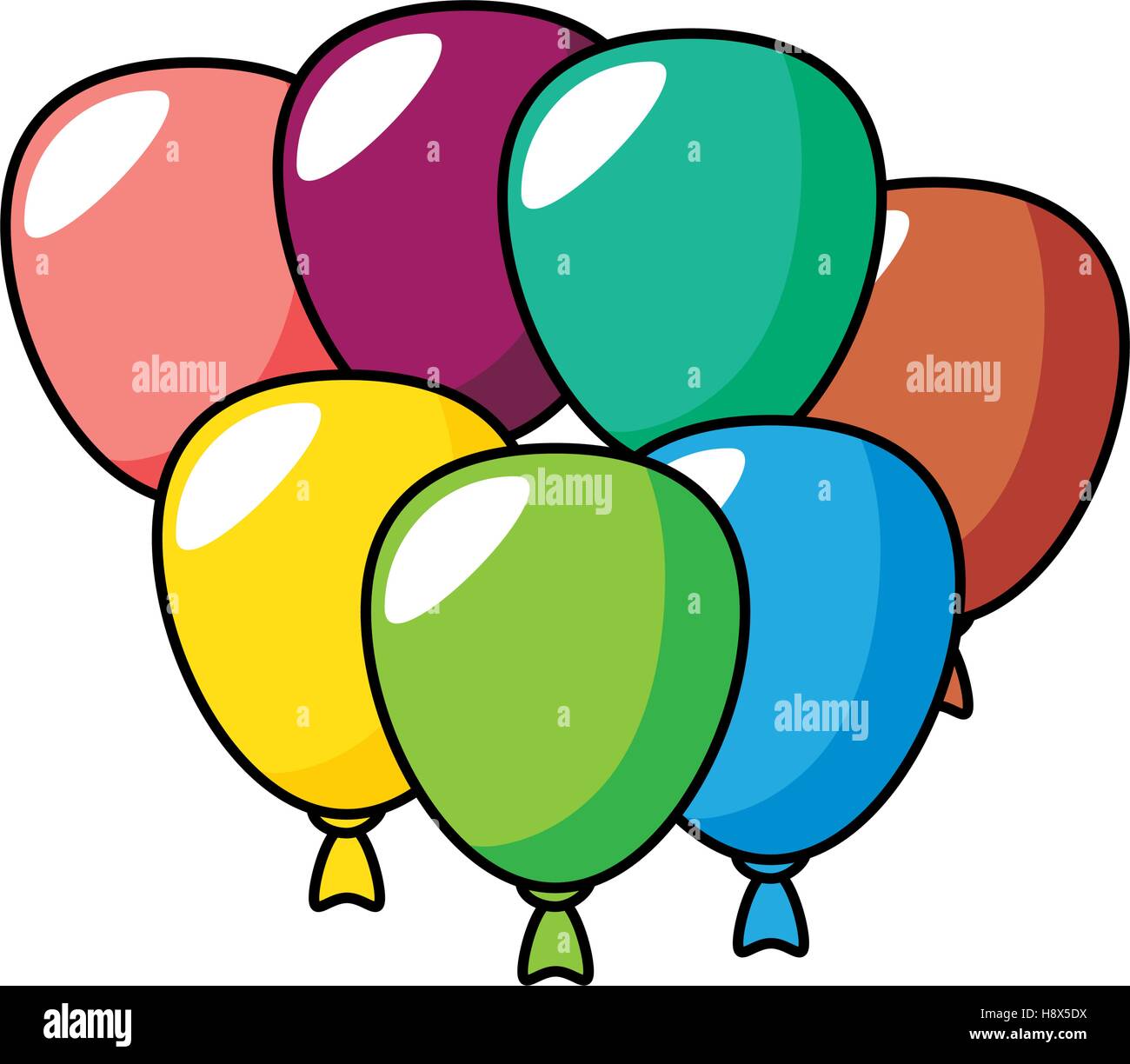 balloons air party isolated icon vector illustration design Stock ...