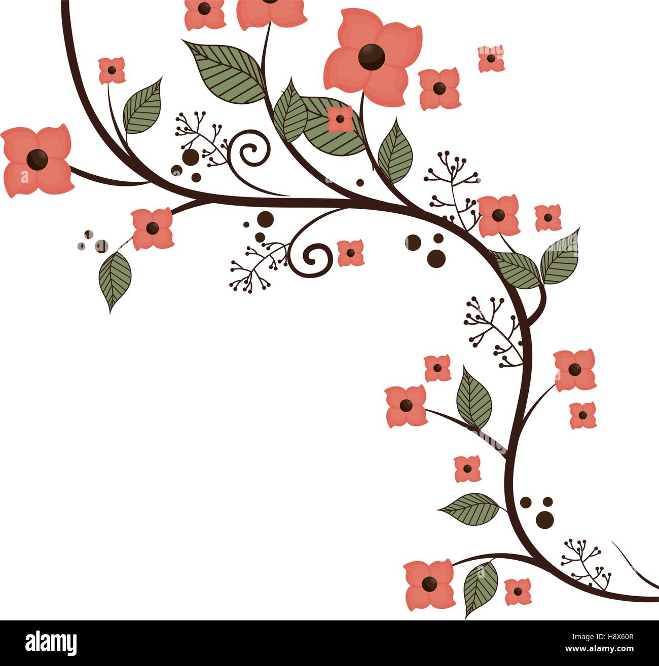 beautiful floral frame decoration vector illustration design Stock ...