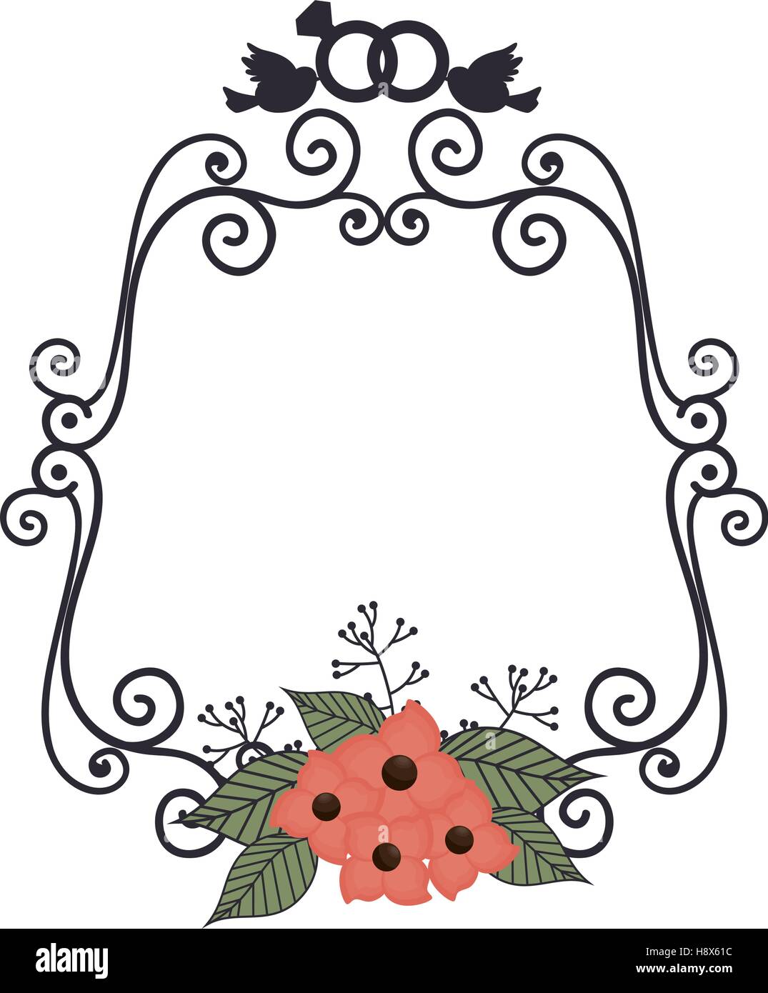 beautiful floral frame decoration vector illustration design Stock ...