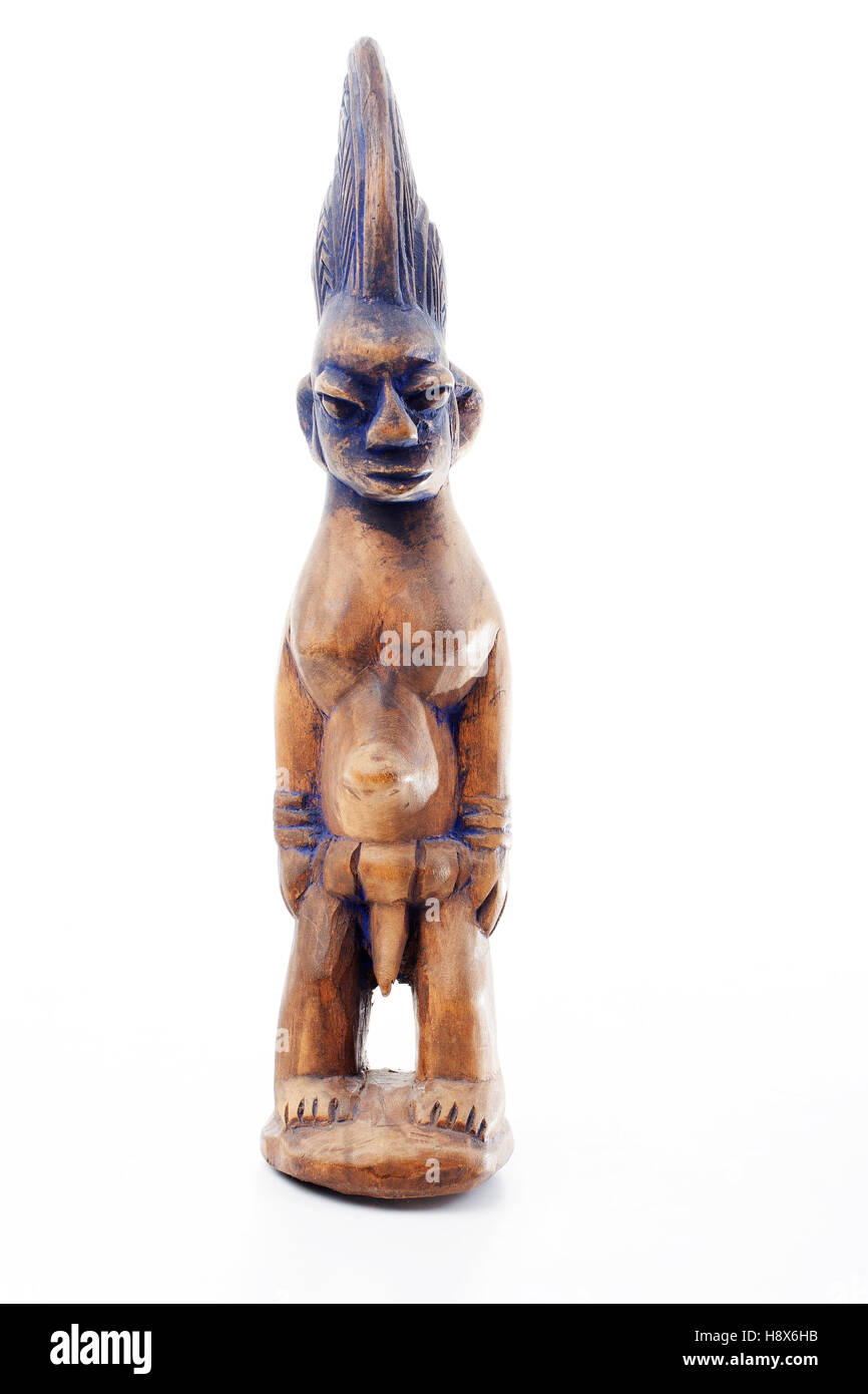 Antique wood wooden statue fertility totem native indigoneous. Hand