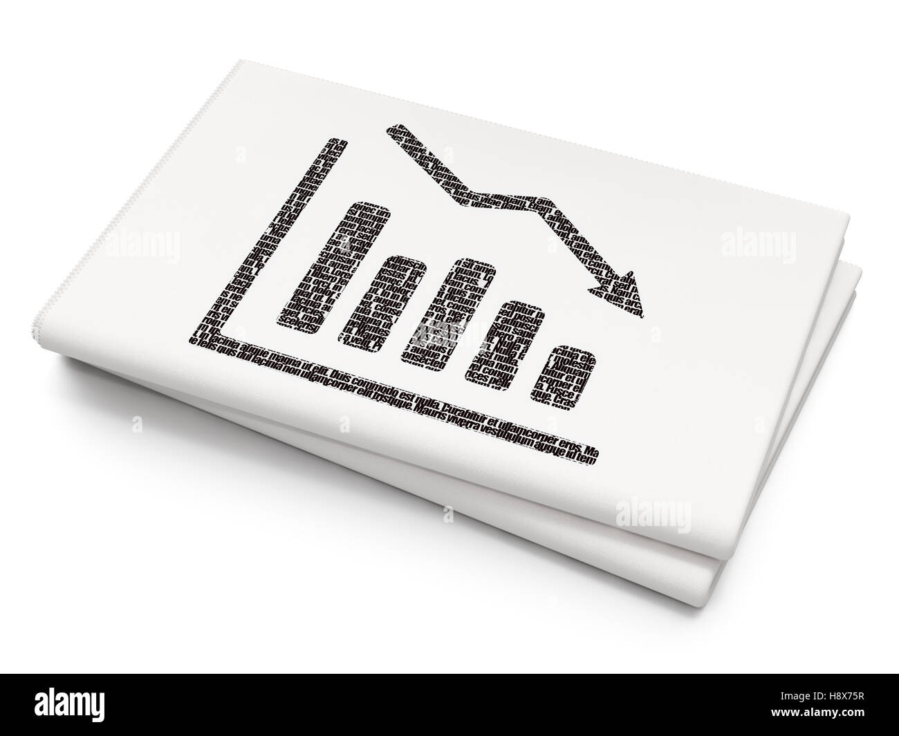 sales report graph decline black and white stock... Advertising concept: Decline Graph on Blank Newspaper background Stock ...