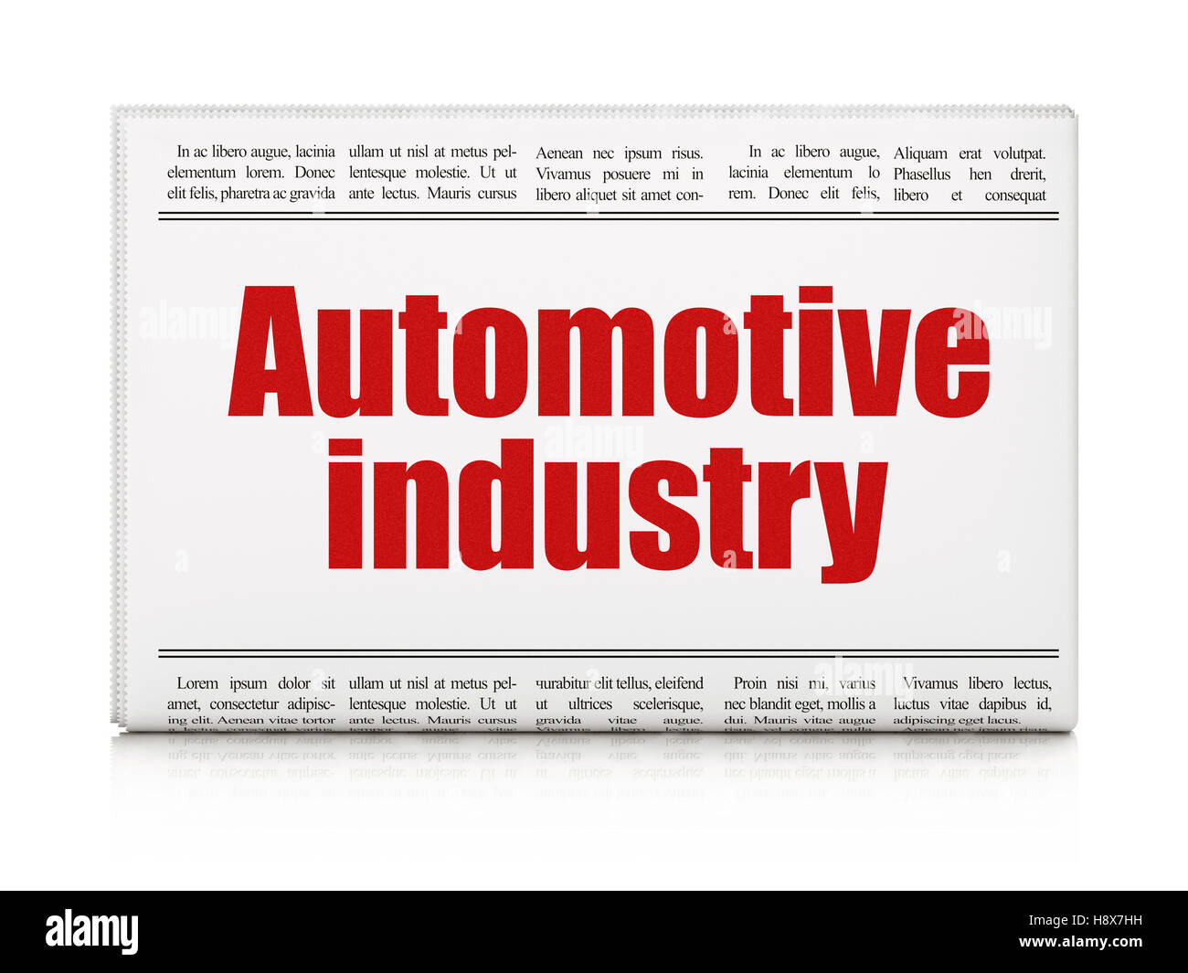 Industry concept newspaper headline Automotive Industry Stock Photo Alamy