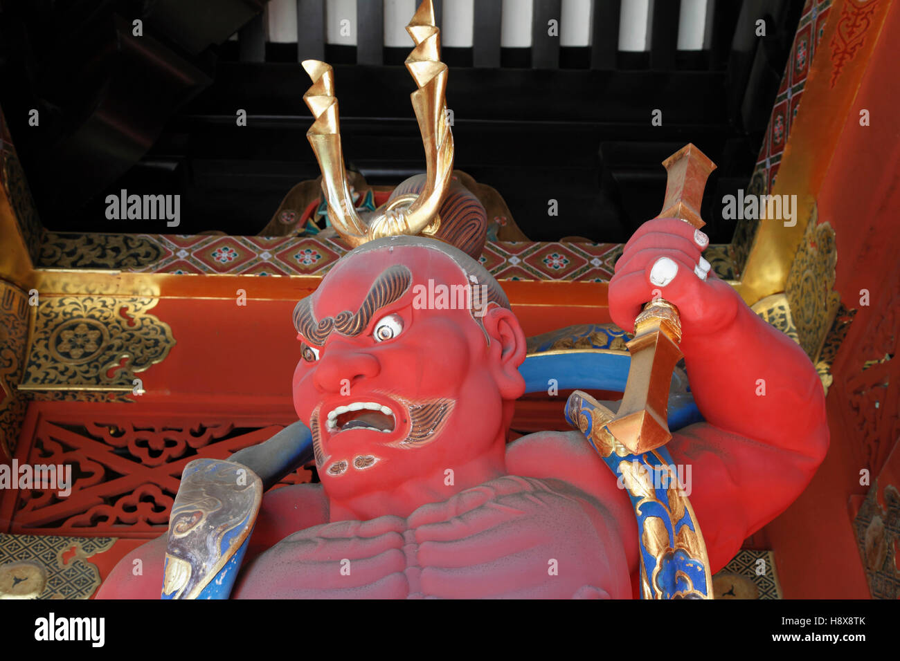 Japan, Nikko, Taiyuin byo, mausoleum, guardian statue, Stock Photo