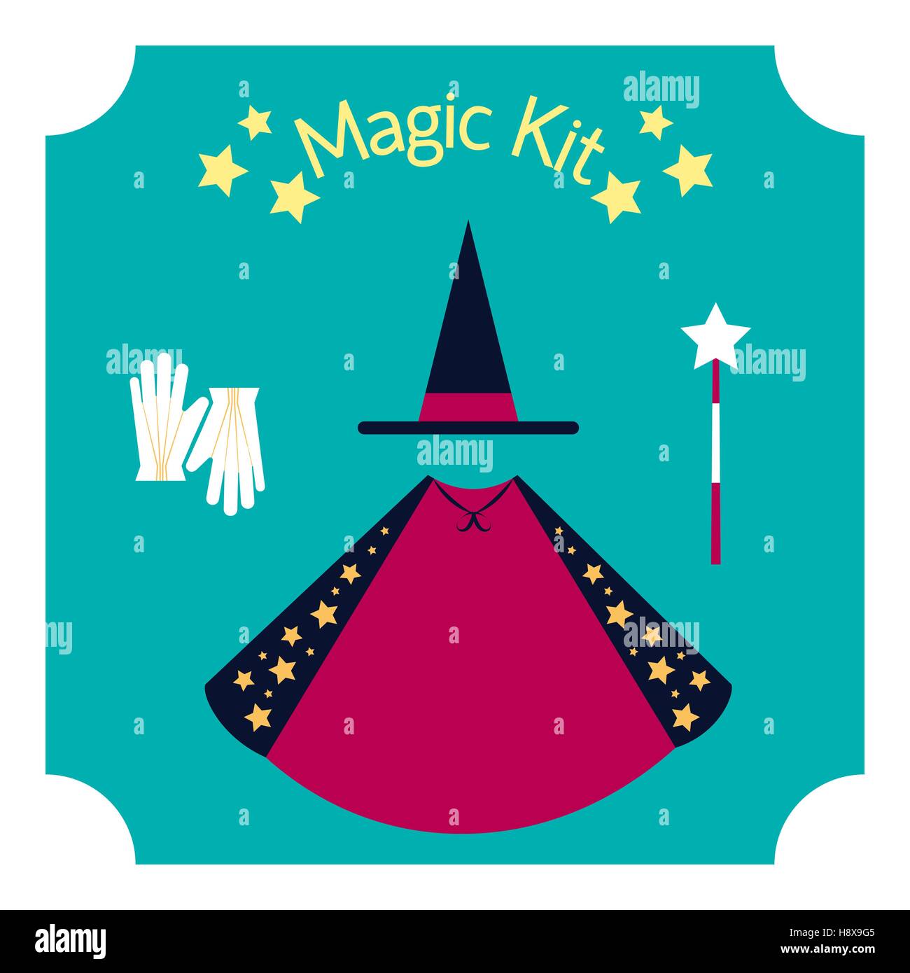 Set of magician Vector illustration Stock Vector