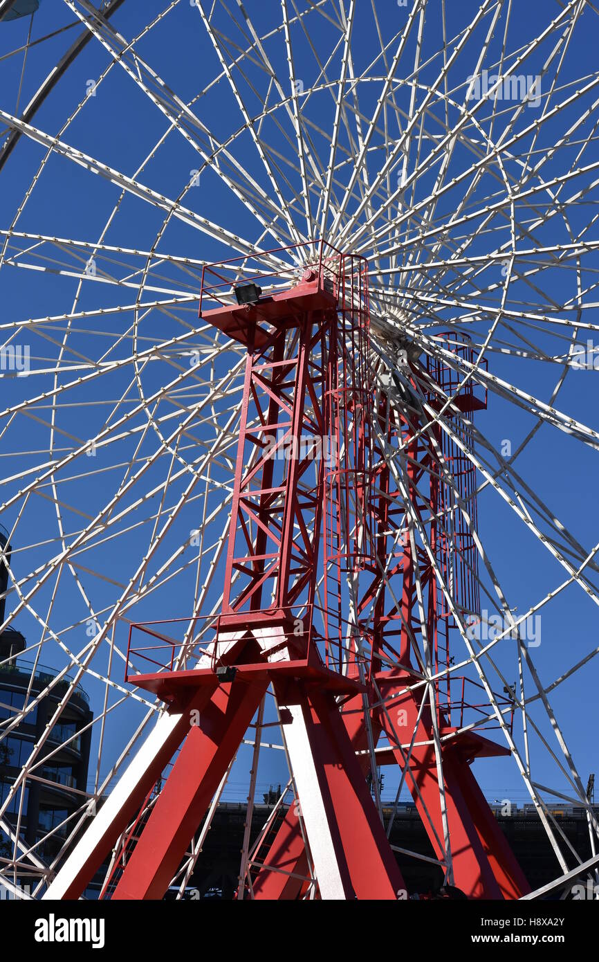 Details of ferris wheel against blue sky background on sunny day Stock ...
