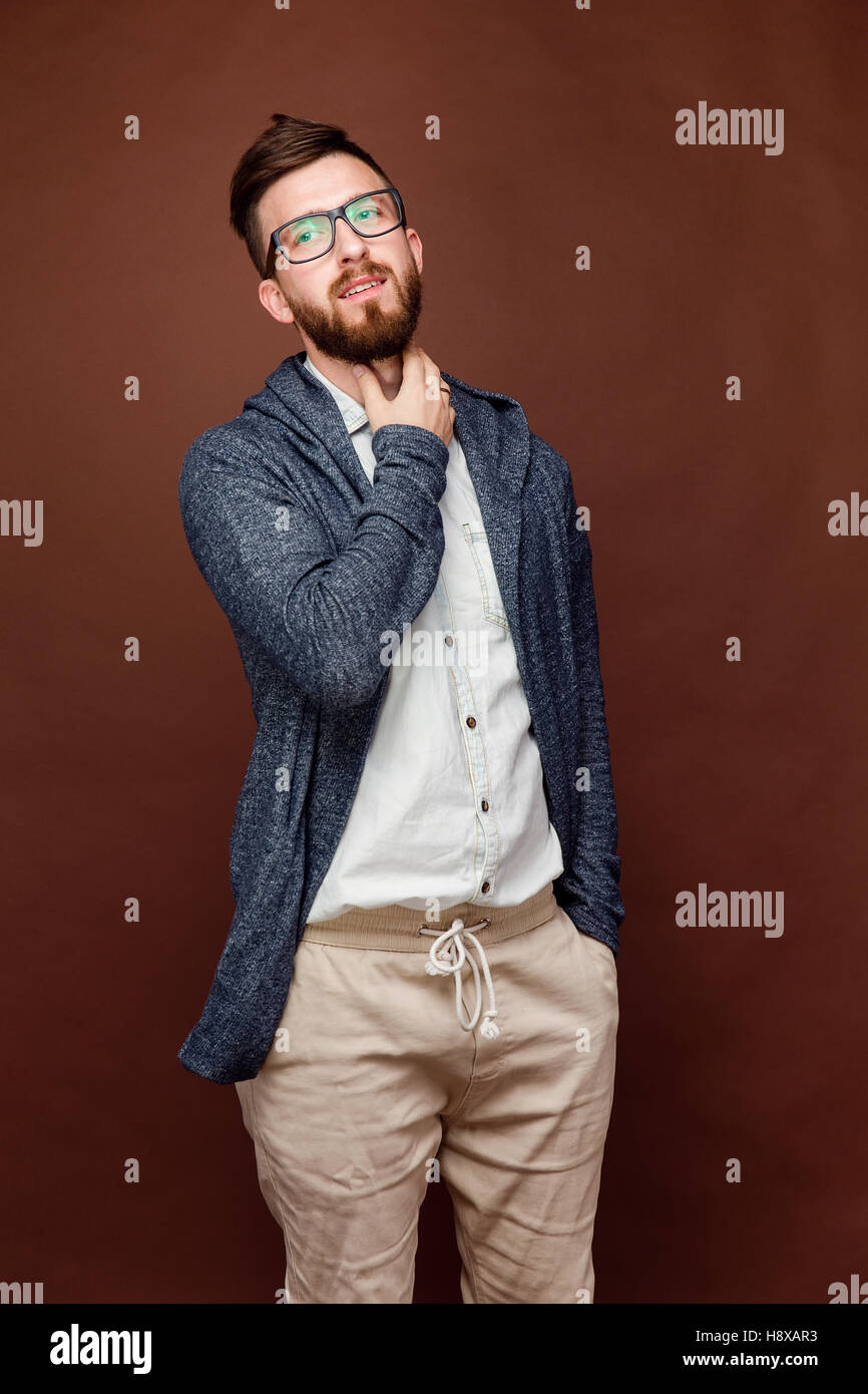 Young male posing in studio Stock Photo - Alamy