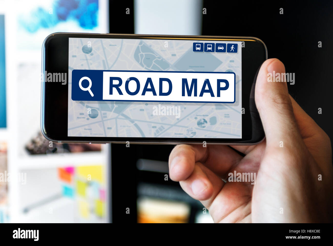 City Map Destination Route Way Route Concept Stock Photo - Alamy