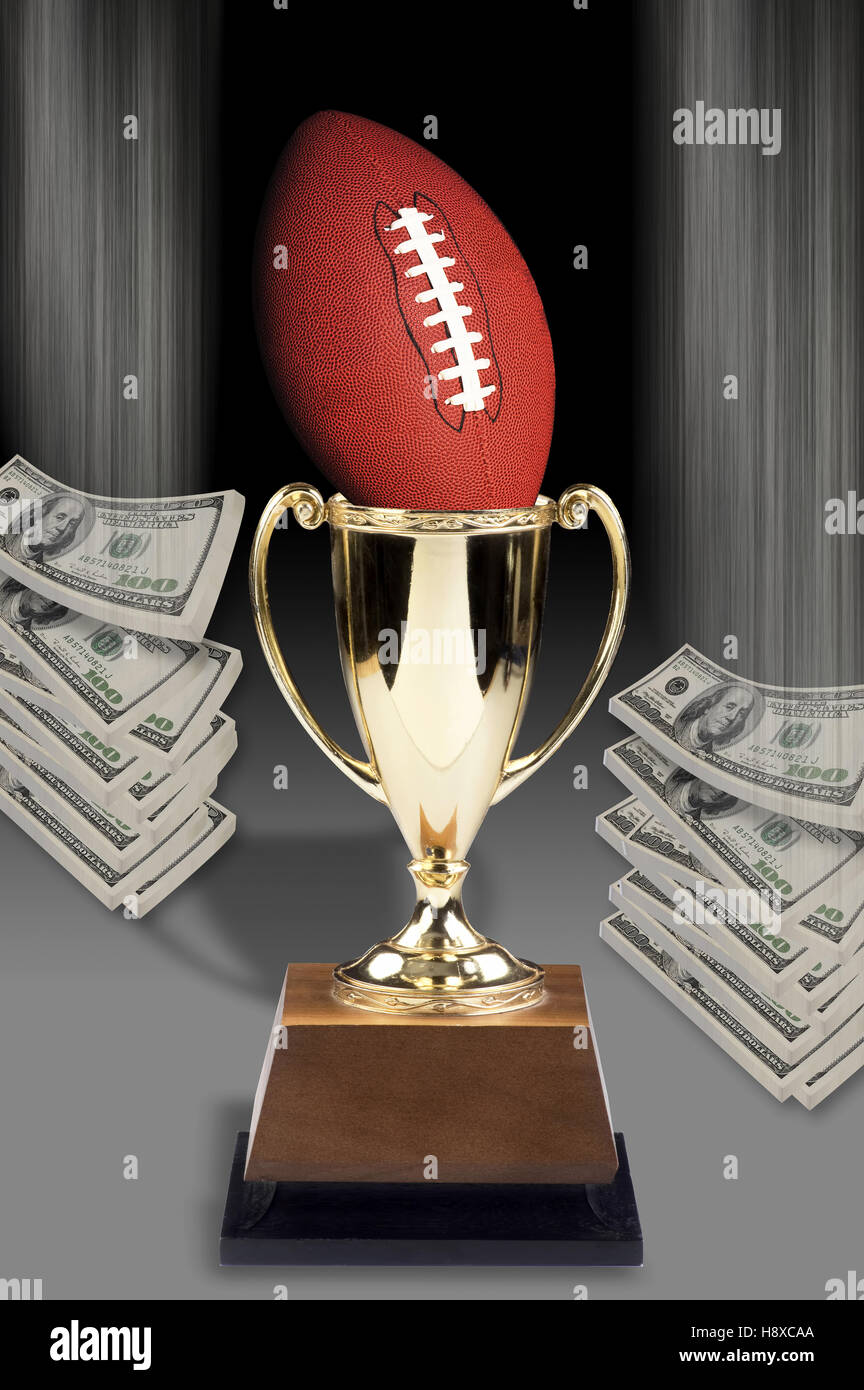 American football and all the money. Stock Photo