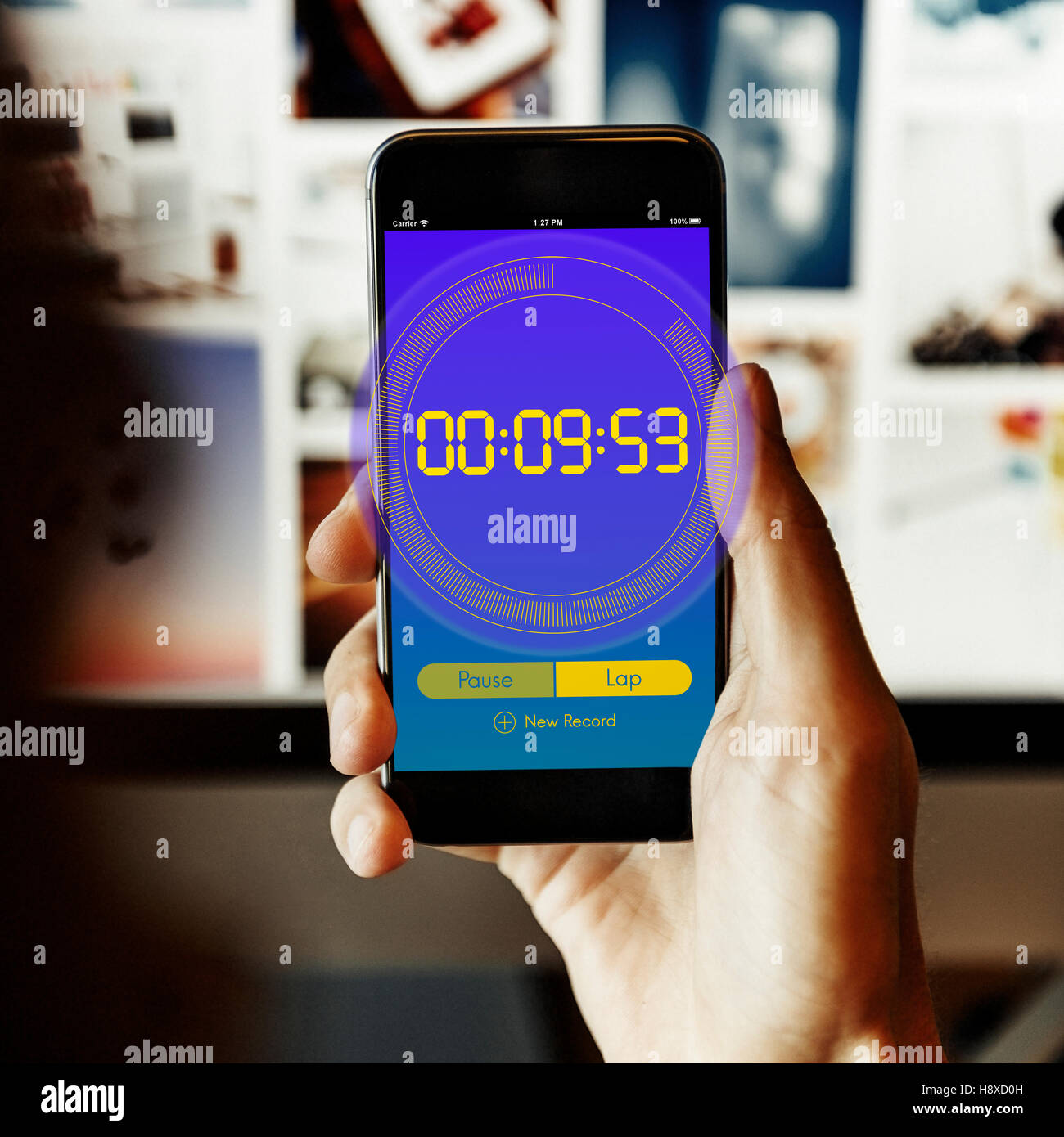 Stopwatch New Record Time Concept Stock Photo Alamy