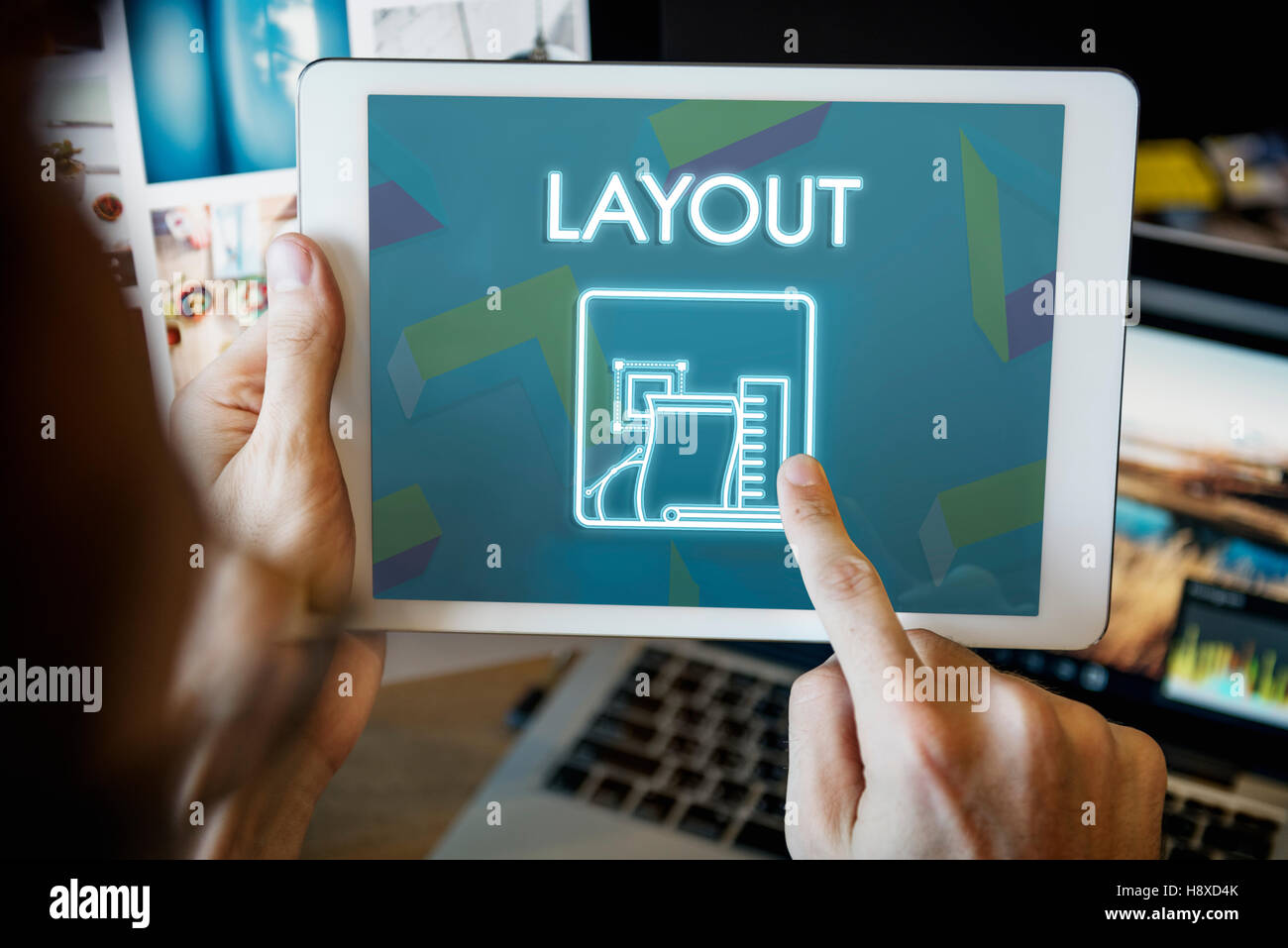 Layout Editing Arrangement Design Printing Plan Concept Stock Photo