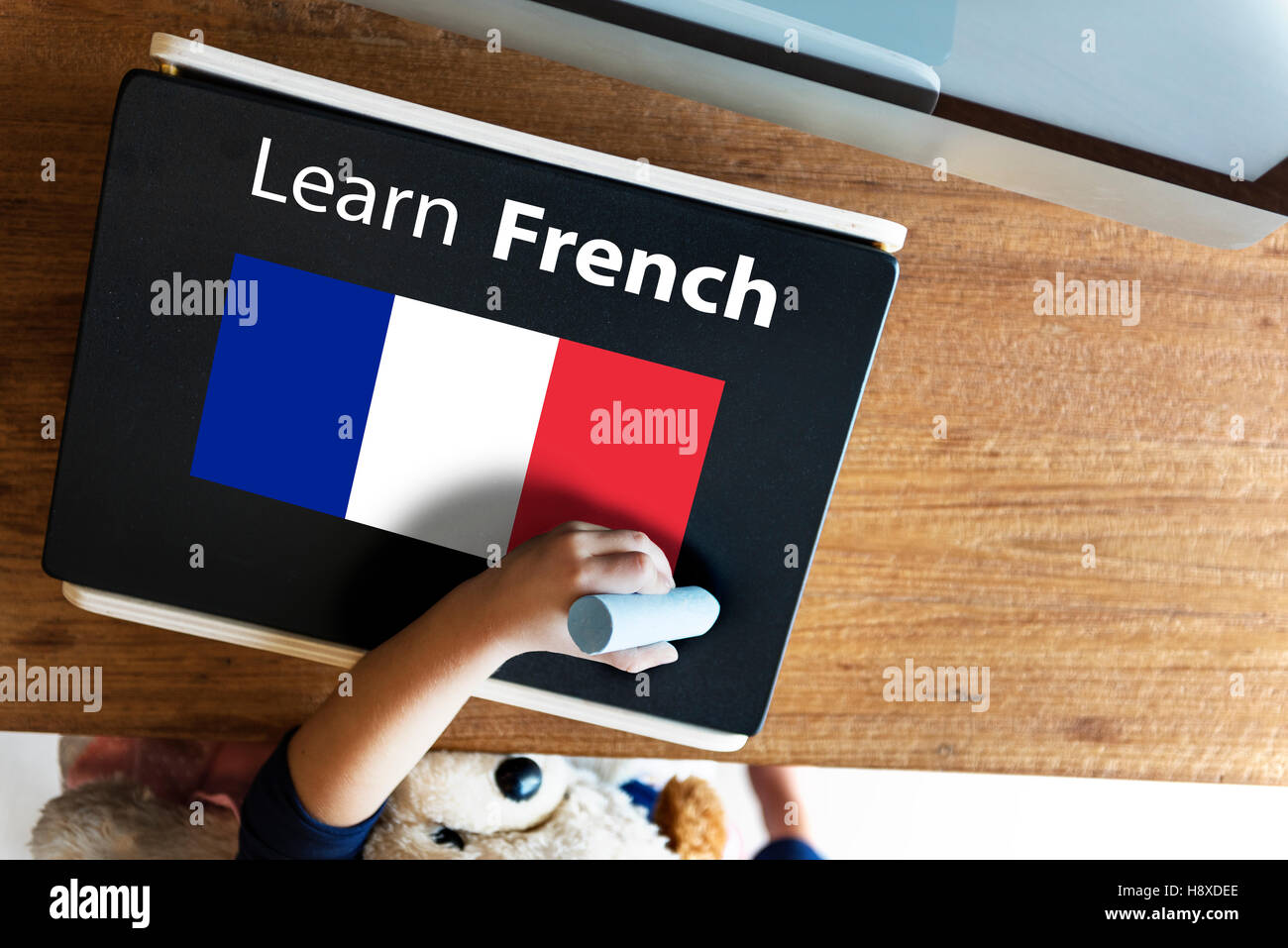 Learn French Language Online Education Concept Stock Photo
