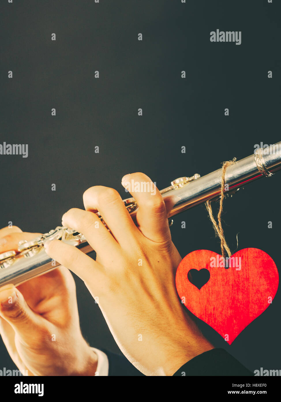 Silver Flute With Path Stock Photo - Download Image Now - Flute