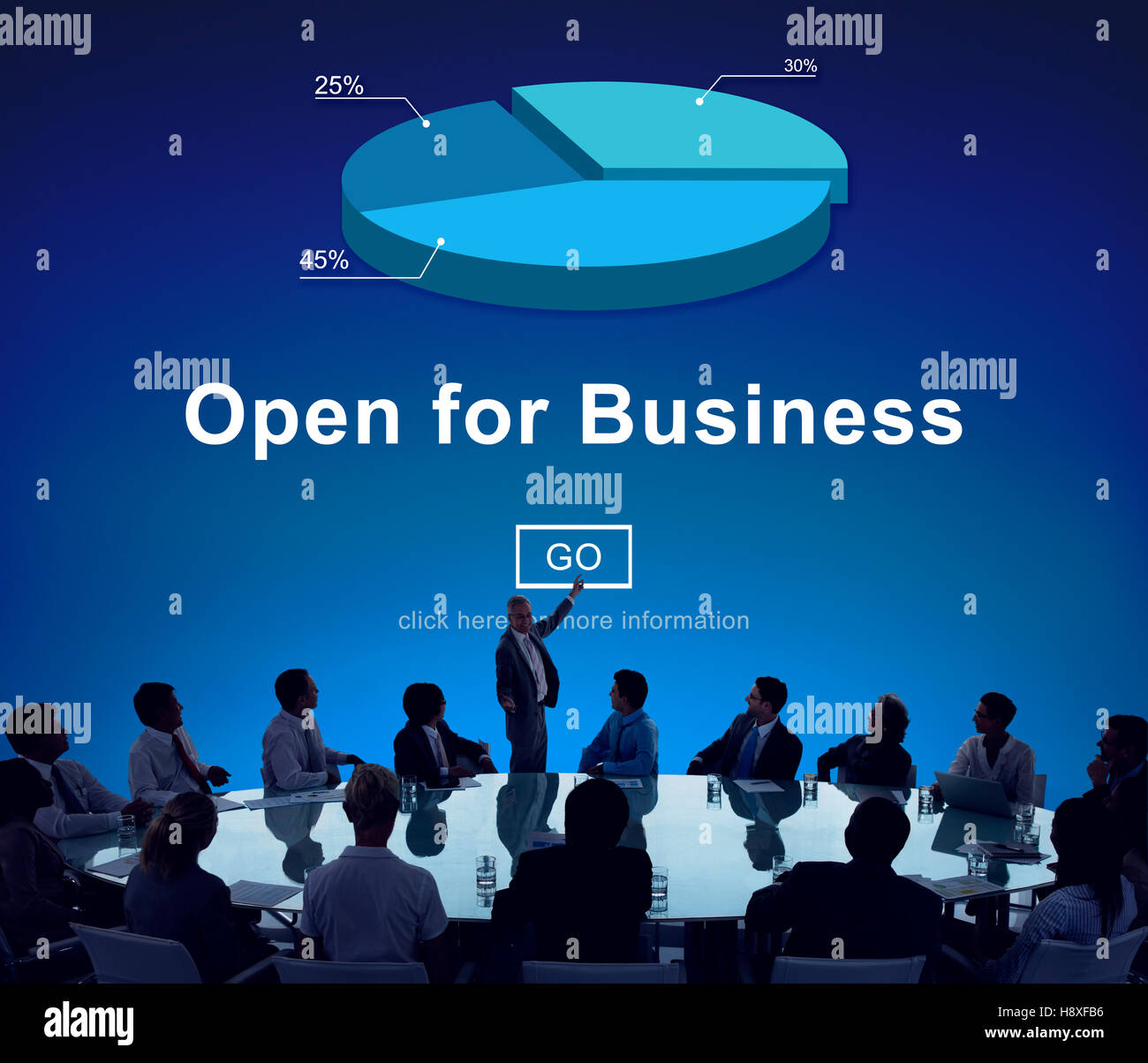 Open for Business Partnership Industry Concept Stock Photo