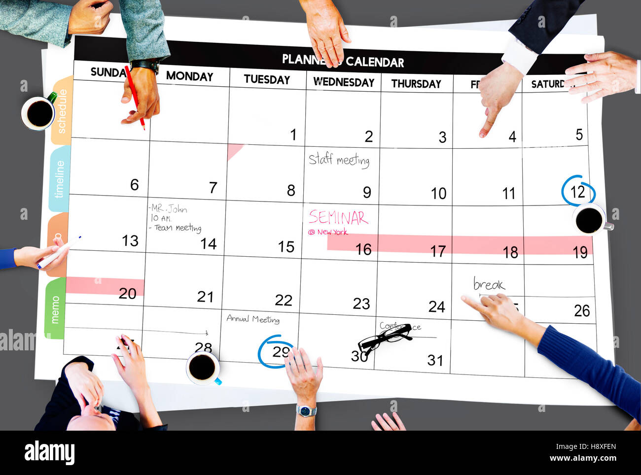 Calender Planner Organization Management Remind Concept Stock Photo - Alamy