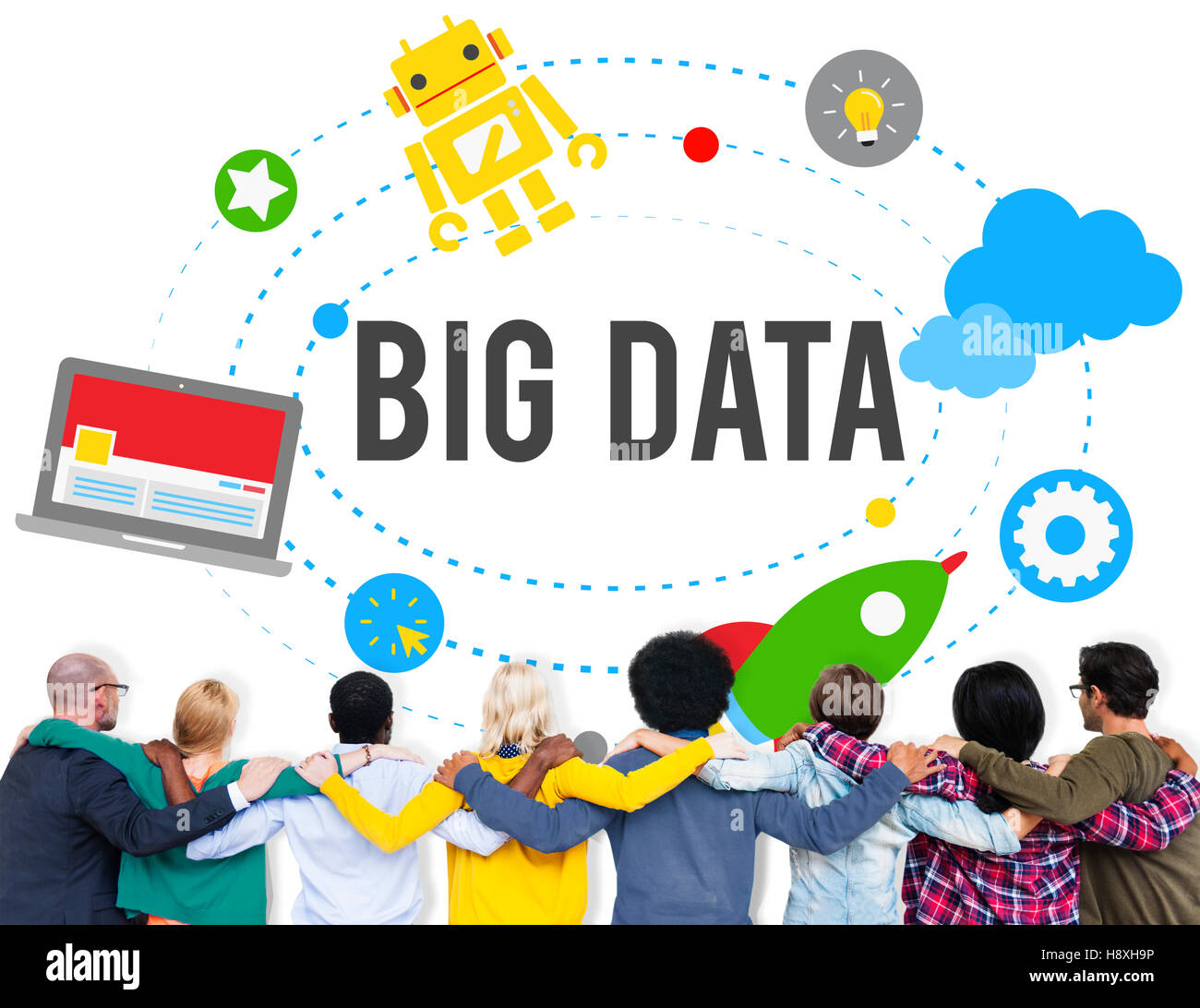 Big Data Database Storage Analysis Security Concept Stock Photo