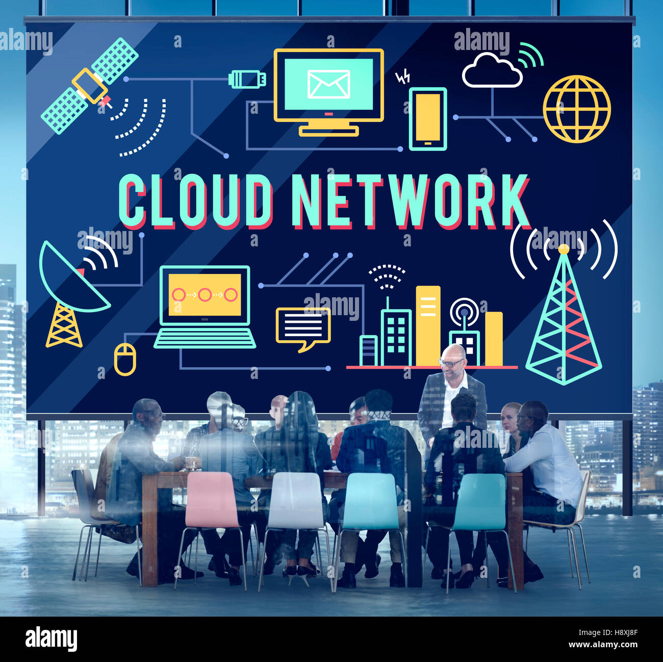 Cloud Network Computing Digital Data Storage Concept Stock Photo