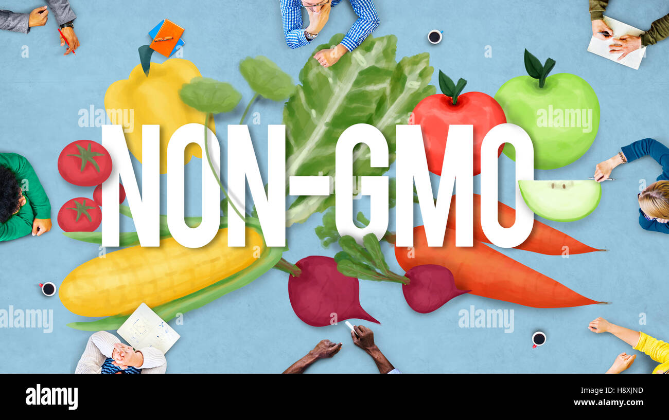 Non-GMO Nature Organic Plant Technology Concept Stock Photo