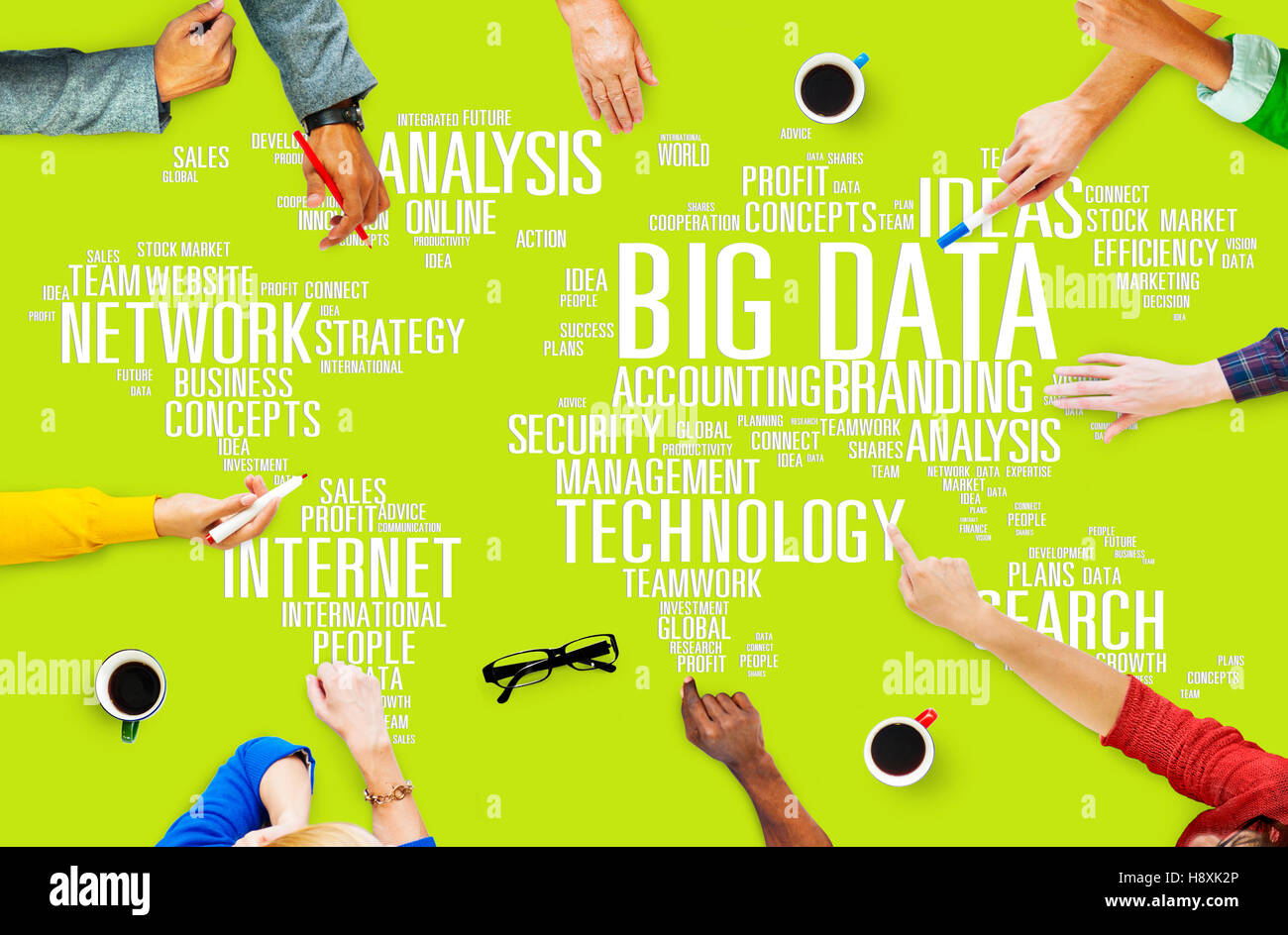 Big Data Storage Information World Map Concept Stock Photo