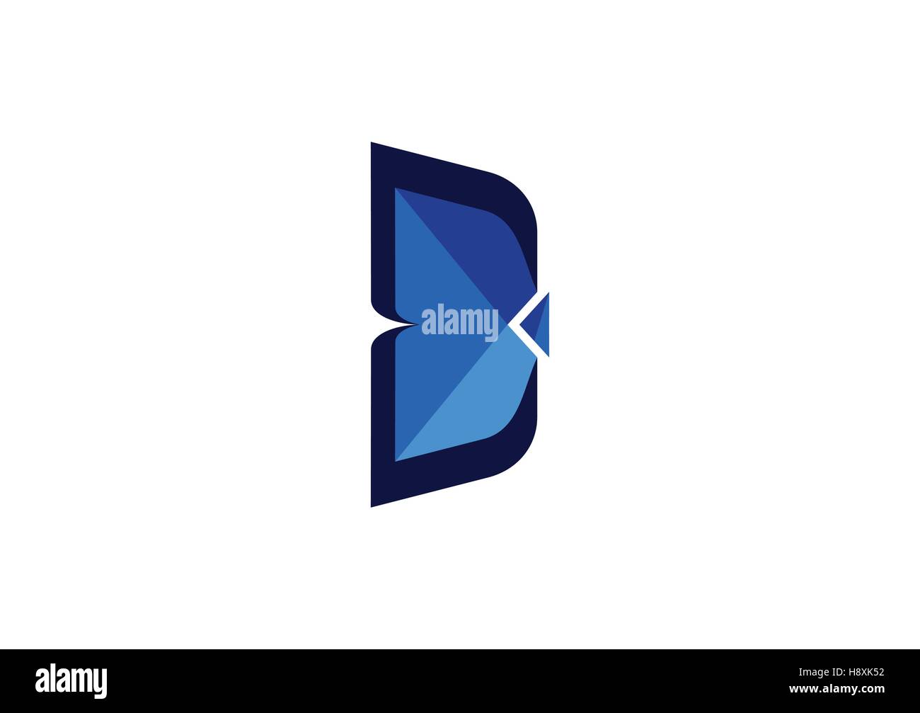 blue letter B logo, abstract business element geometry symbol icon vector design Stock Vector