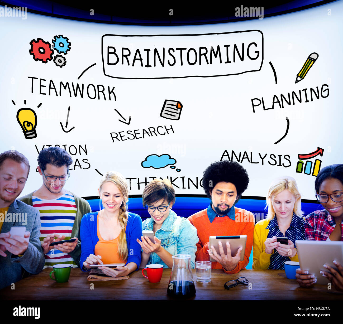 Brainstorm Planning Sharing Strategy Ideas Concept Stock Photo Alamy