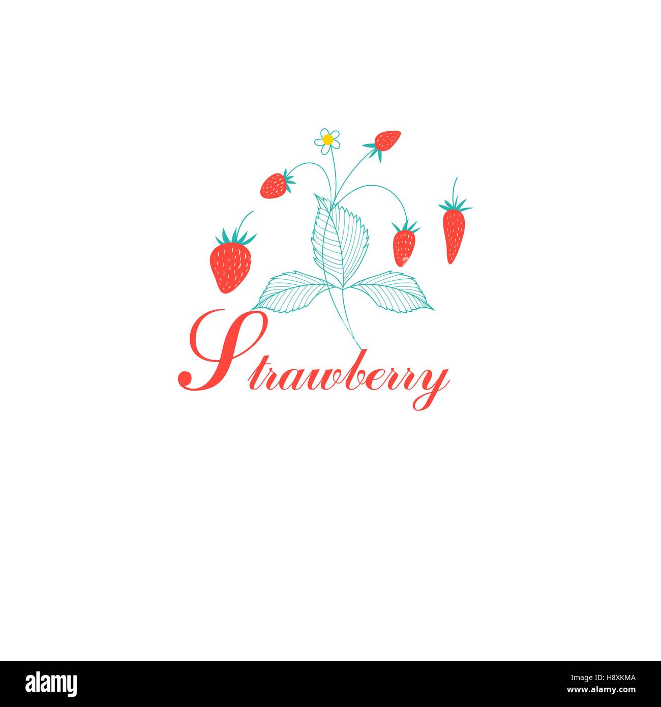 Vector red strawberries on a white background Stock Vector Image & Art ...