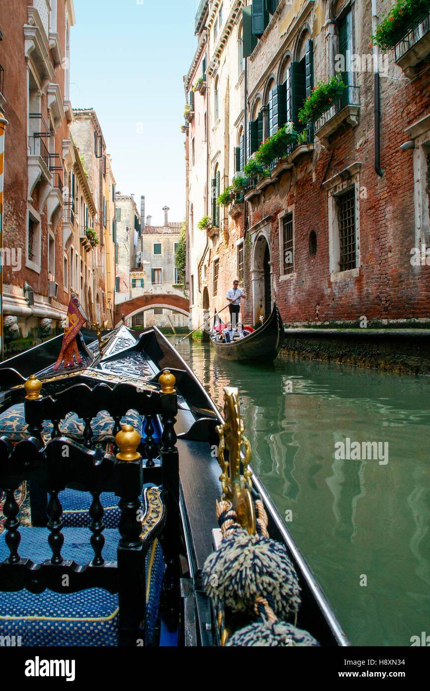 My view while riding in a gondola. Venice, Italy Stock Photo