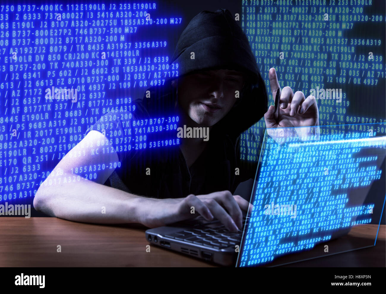 Hacker in digital security concept Stock Photo Alamy