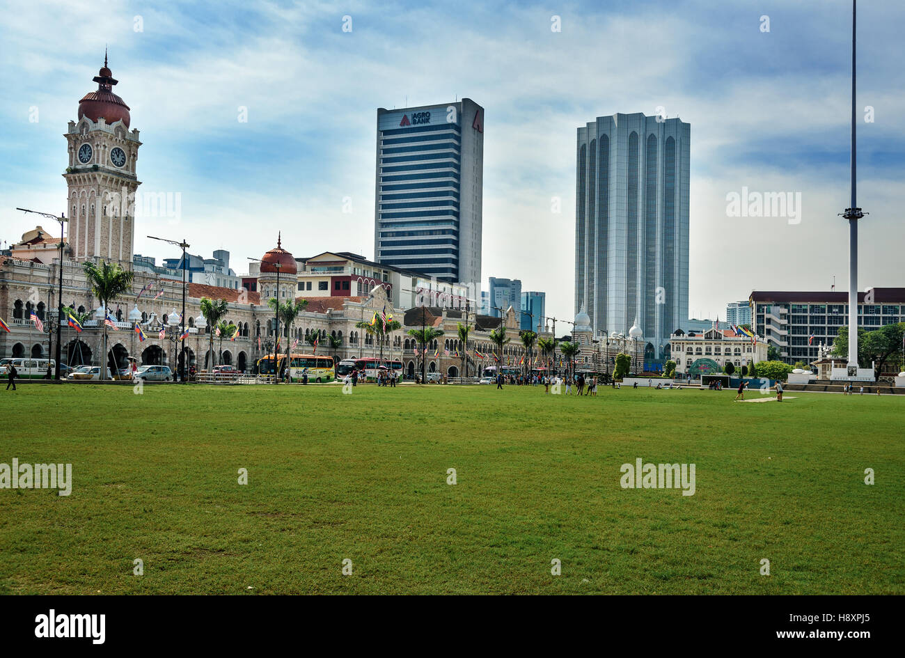 Merdeka square, Independence Square or Dataran Merdeka in the center of the city. Kuala Lumpur, Malaysia Stock Photo