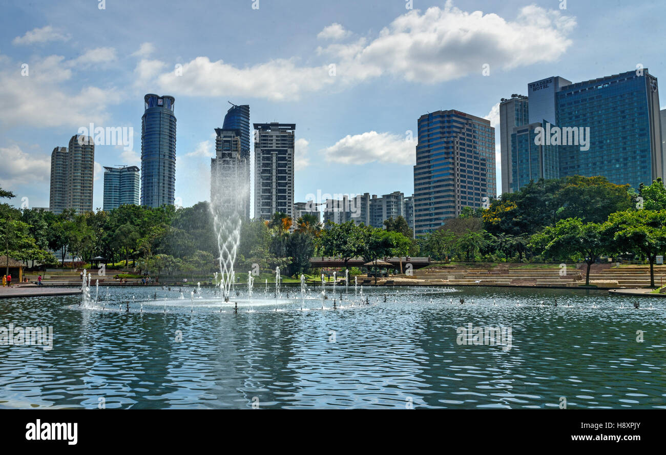 Fountain in KLCC Park. It is public park located in the vicinity of Suria  KLCC. Kuala Lumpur, Malaysi Stock Photo - Alamy