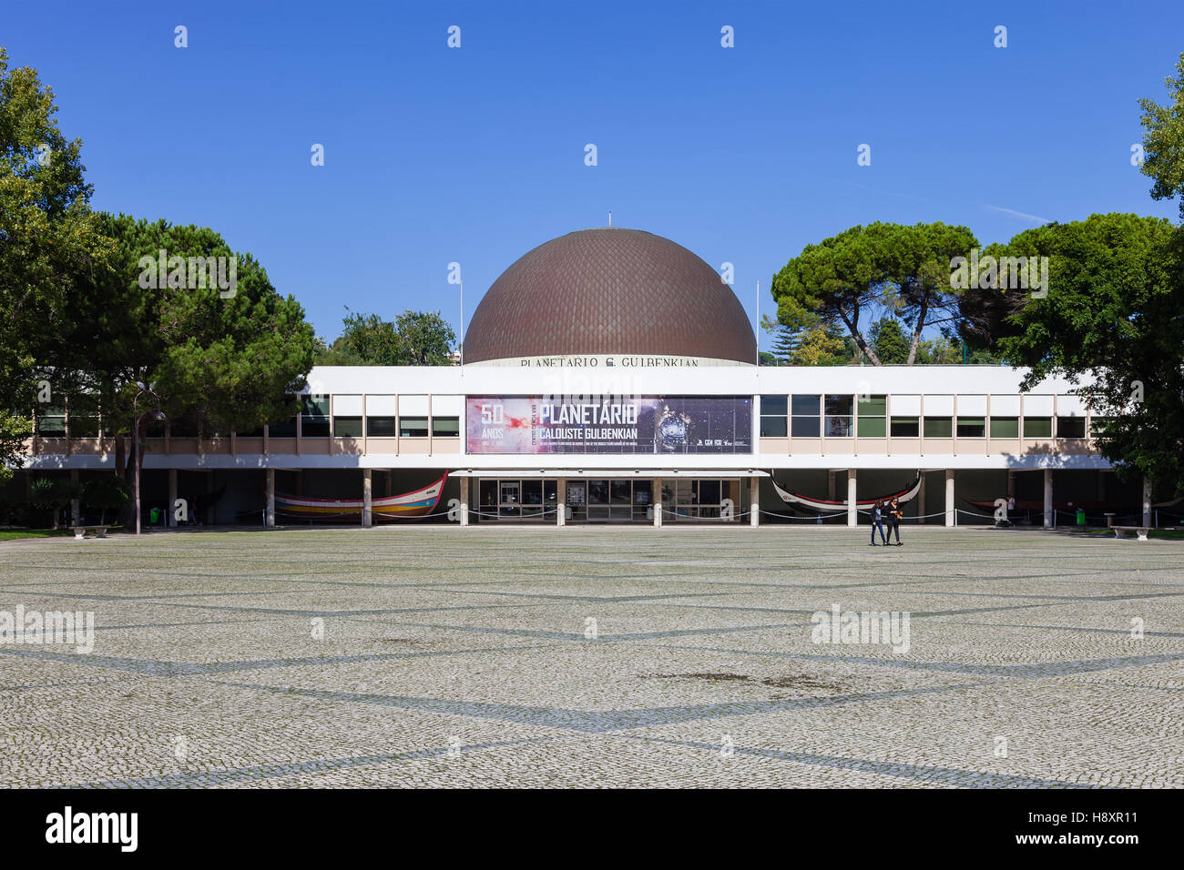 Calouste Gulbenkian Planetarium commemorating the 50th anniversary. Belem District, Lisbon, Portugal. Stock Photo