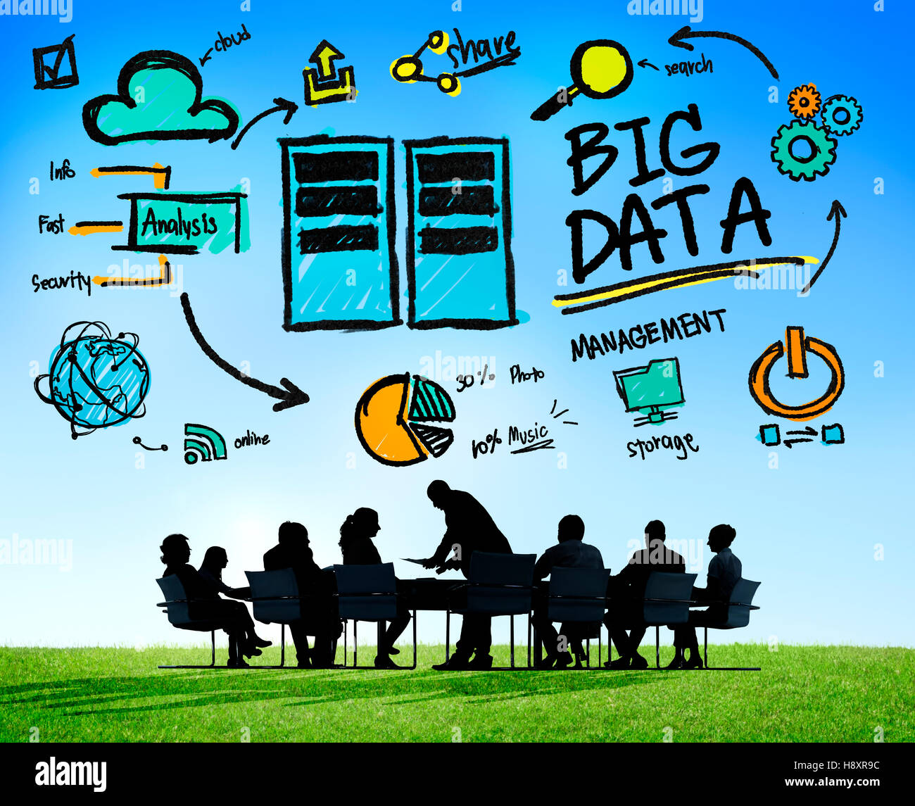 Diversity Business People Big Data Meeting Discussion Concept Stock Photo