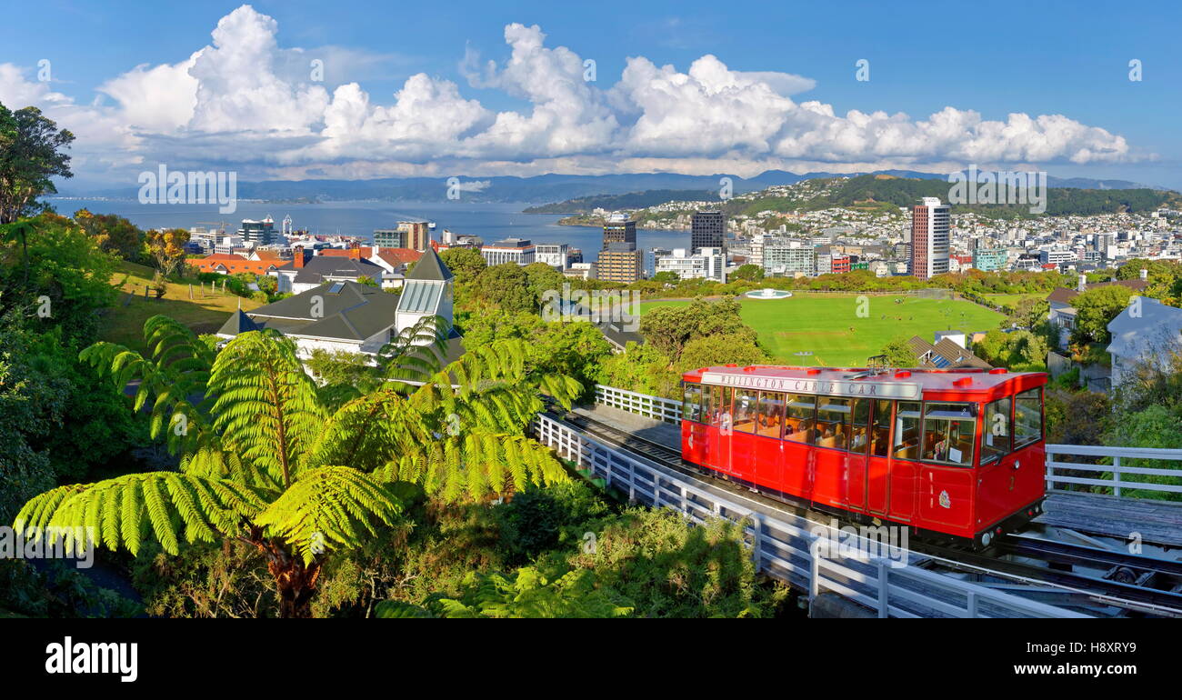 Historic cable car of Wellington, North Island, New Zealand Stock Photo
