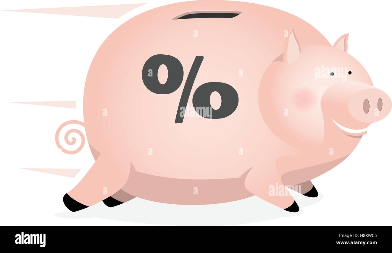 A piggy bank, saving account gaining interest quickly Stock Vector