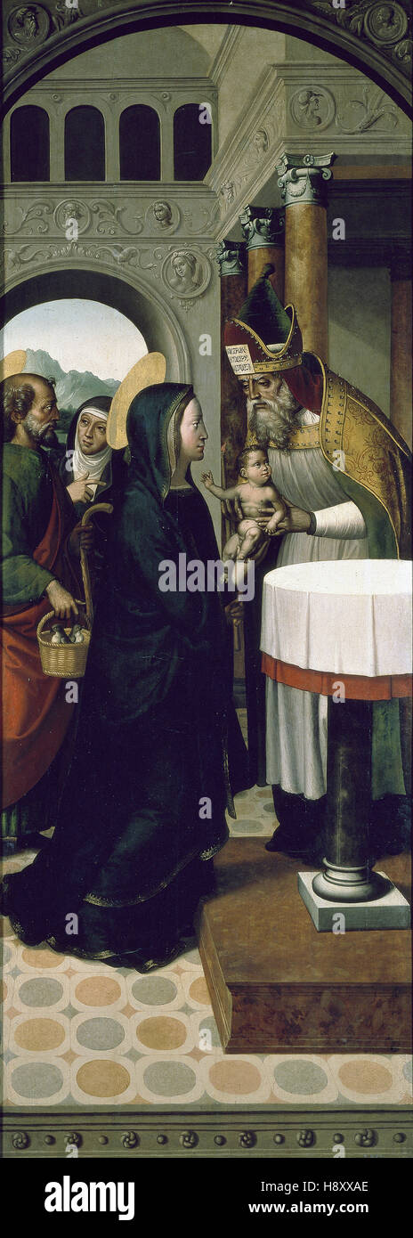 JUAN CORREA DE VIVAR - Presentación de Jesús en el Templo -  1535 Stock Photo