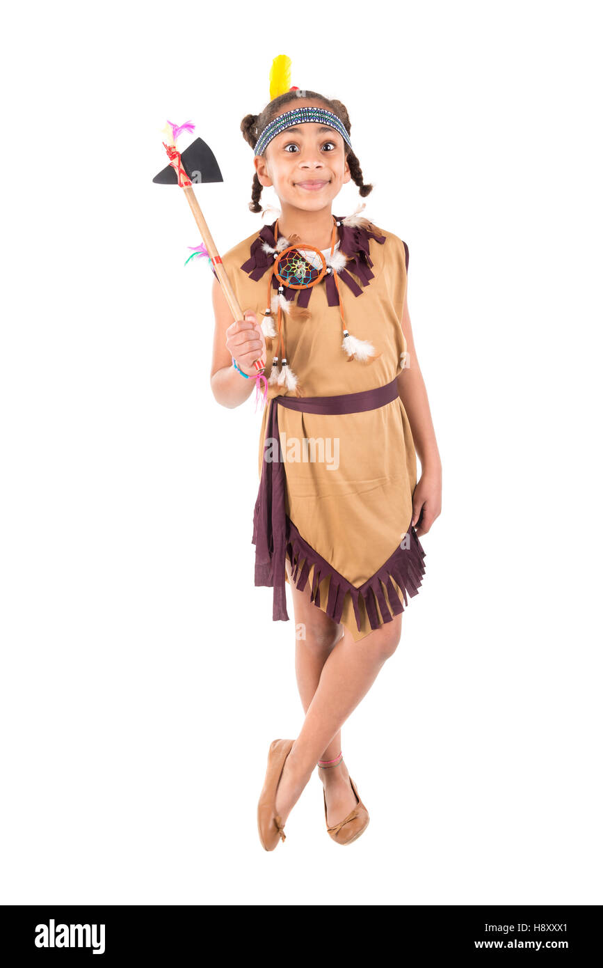 Indian girl in native costume Cut Out Stock Images & Pictures - Alamy