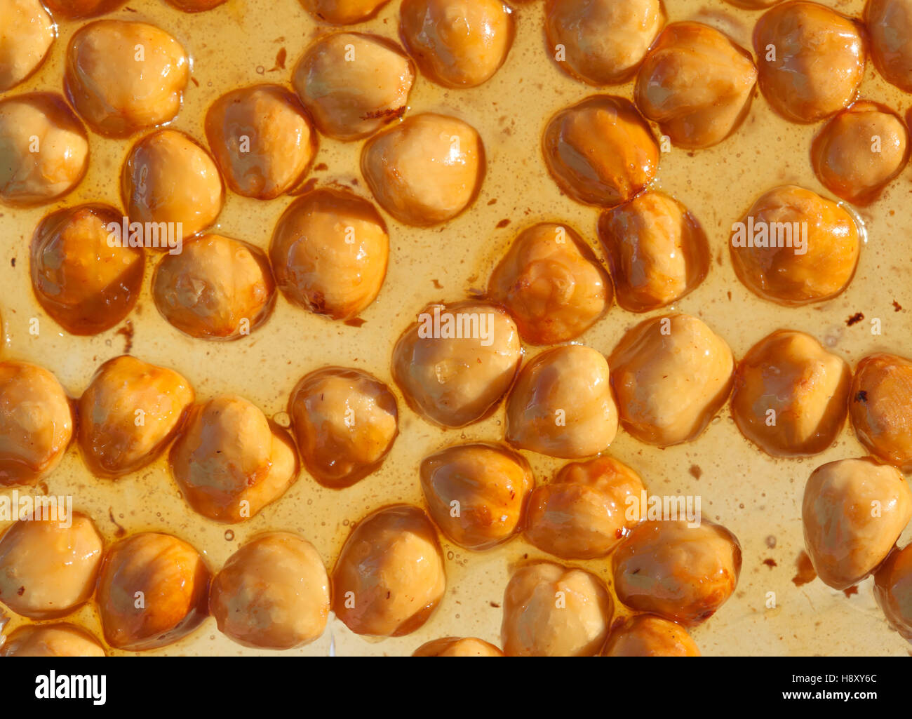 Brown nougat or nougatine with whole roasted hazelnuts Stock Photo Alamy